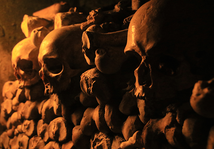 Catacombs of Paris, Paris, France. Phot by Zoe Chung, Unsplash.